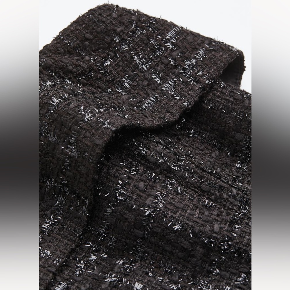 H&M black strapless textured tweed mini dress - Picture 6 of 7
